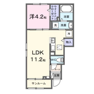 1LDK 間取り図