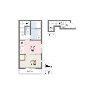 1DK 間取り図