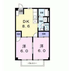 2DK 間取り図