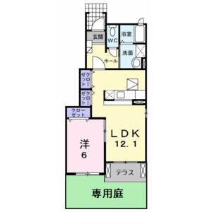 1LDK 間取り図