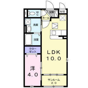 1LDK 間取り図