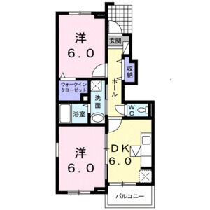 2DK 間取り図