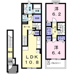 2LDK 間取り図