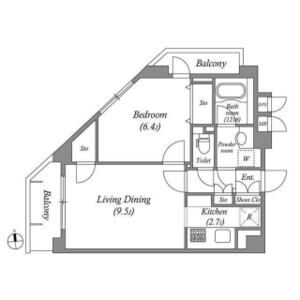 1LDK 間取り図