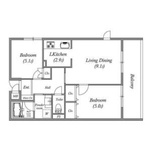 2LDK 間取り図