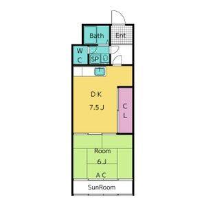 1DK 間取り図