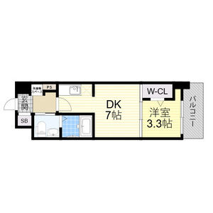 1DK 間取り図