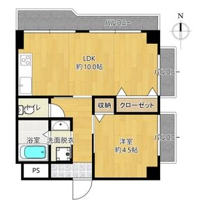 1LDK 間取り図