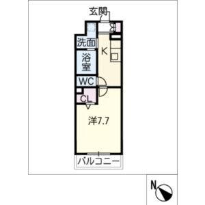 1K 間取り図