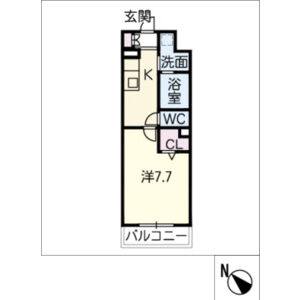1K 間取り図