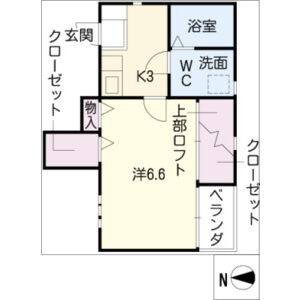 1K 間取り図