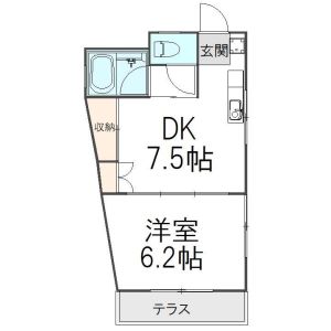 1DK 間取り図