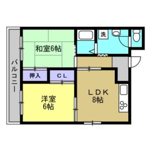 2DK 間取り図