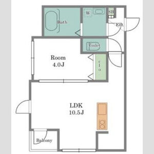 1LDK 間取り図