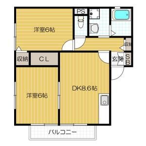 2LDK 間取り図
