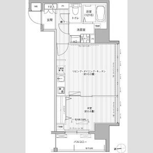1LDK 間取り図