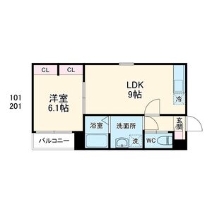 1LDK 間取り図