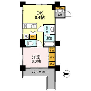 1DK 間取り図