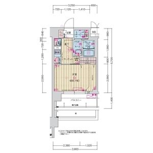 1DK 間取り図