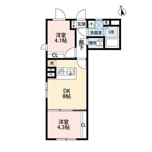 2DK 間取り図