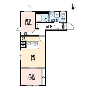 2DK 間取り図