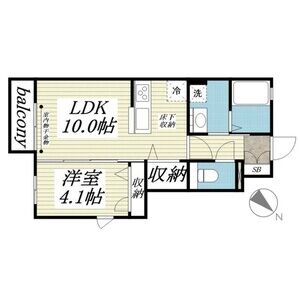 1LDK 間取り図