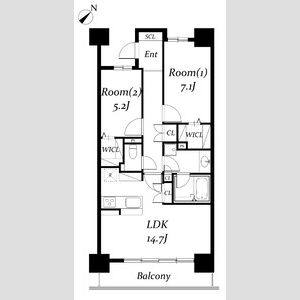 2LDK 間取り図