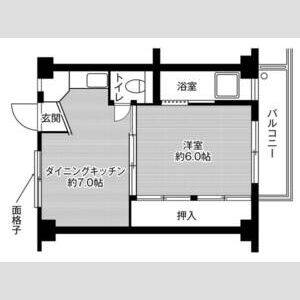1DK 間取り図