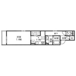1K 間取り図