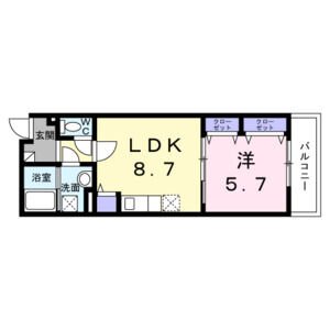 1LDK 間取り図