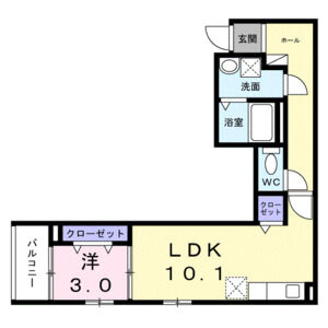 1LDK 間取り図