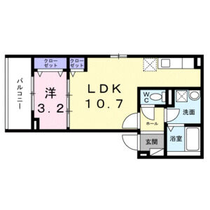 1LDK 間取り図