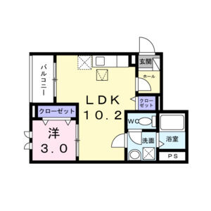 1LDK 間取り図