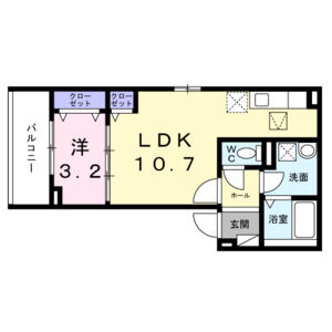 1LDK 間取り図