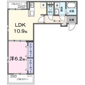 1LDK 間取り図