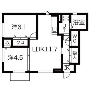 2LDK 間取り図