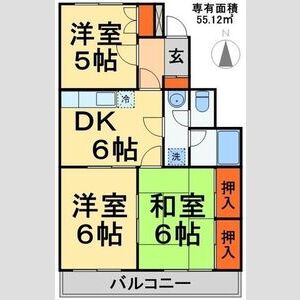 3DK 間取り図