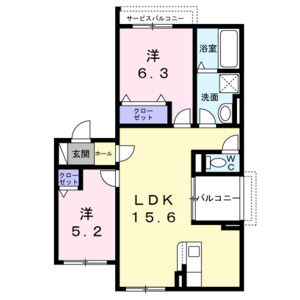 2LDK 間取り図