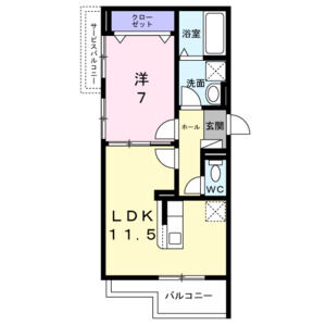 1LDK 間取り図