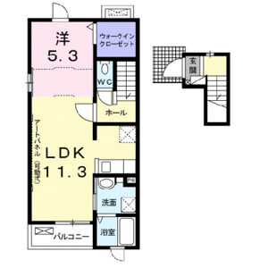 1LDK 間取り図
