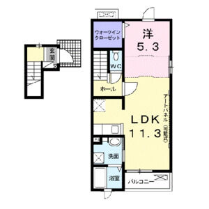 1LDK 間取り図