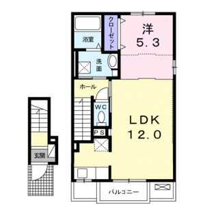 1LDK 間取り図