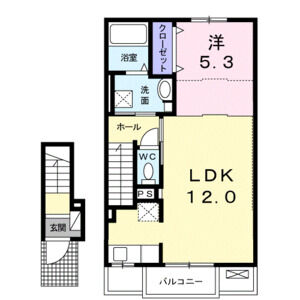1LDK 間取り図
