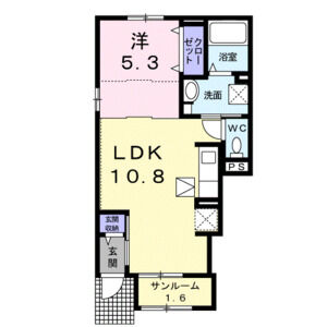 1LDK 間取り図