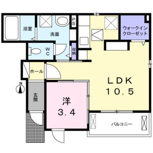 1LDK 間取り図