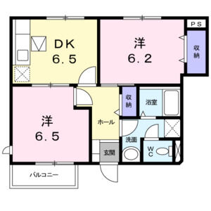 2DK 間取り図