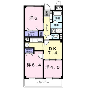 3DK 間取り図