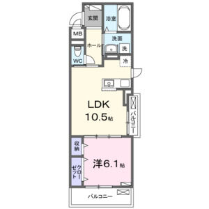 1LDK 間取り図