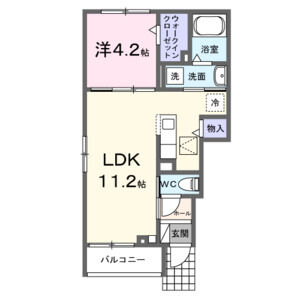 1LDK 間取り図