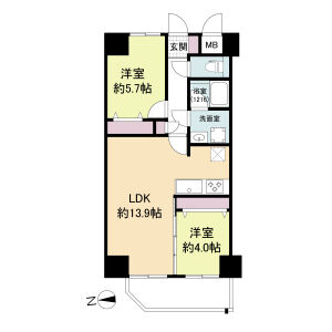 2LDK 間取り図